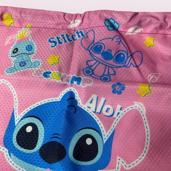 New In Package Disney Lilo & Stitch Pink Drawstring Backpack Aloha Scrump Stars - Picture 3 of 8